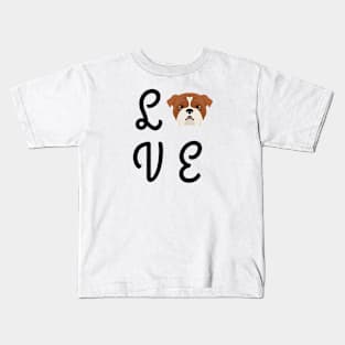 English Bulldog Love Kids T-Shirt